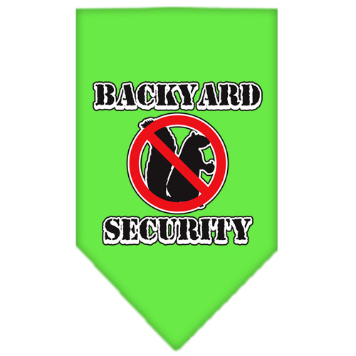 Backyard Security Screen Print Bandana Lime Green Large